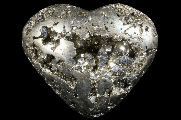 Polished Pyrite Heart - Peru #66491